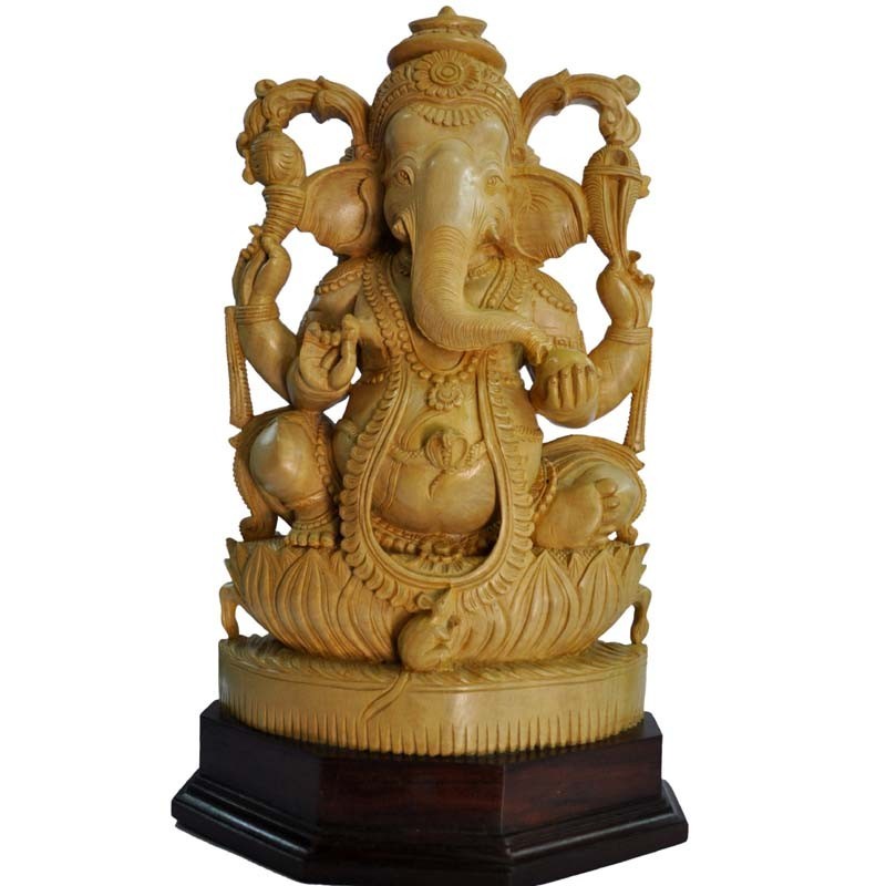 Lord Ganesha Wooden Statue - Divineshop